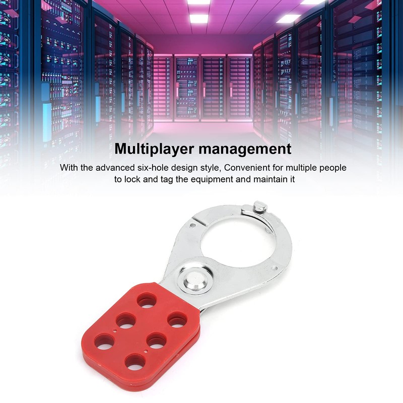 FILFEEL Lockout Hasp, Steel Multiplayer Management Lock, 6 Hole Interlock,