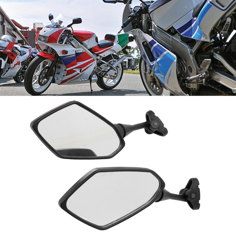 Pair Motorcycle Rearview Mirrors Black Visibility Replacement for Honda CBR
