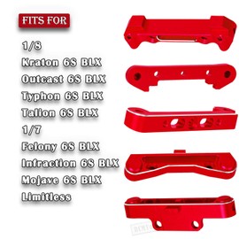 RCMYou Aluminum Arm Suspension Mount Upgrades Part for Arrma 1/8 Kraton Outcast Typhon Talion 6S BLX,1/7 Felony Infraction Mojave 6S BLX,Limitless,Arm Suspension Mount w/Screw Pins,Red