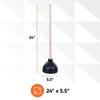 Superio Heavy Duty Plunger with 21 Inch Wooden Handle, Black