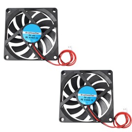 Jopto 2PCS Mini Brushless Silent 3D Printer Cooling Fan 80x80x10mm 8010 DC 24V Fan With 2 Pin Terminal Compatible With Makerbot 3D Printer PC CPU Computer Cases For DIY With 28cm 11.02inch Cable
