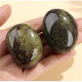 QINJIEJIE QINJIEJIE Blutstein natrliche Edelsteine Handschmeichler Gro? Stein Heilkristall Blutstein Glatter Kristalle Steine 2 Stck Trommelsteine Polierte Sorgenstein Reiki Meditation