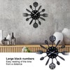 Black Kitchen Wall Clock Removable Modern Cutlery Kitchen Spoon Fork