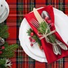 Lovely Home Natalina Christmas Tablecloth, Rectangular, Dyed Fabric, Lurex Tartan,