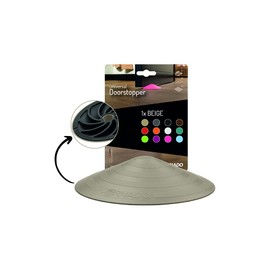 Doornado Strong Rubber Door Stopper - Door Holder No Drilling - For All Types of Doors and Floors - 118 x 25 mm - Design Price - Beige