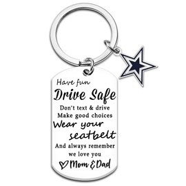 QUIHUD Teen Boys 13 Year Old Boy Gift Ideas Cool Gifts For a 16 Year Old Boy Son Birthday Gifts For 16 Sweet 16 Gifts Trendy Stuff 2024 Gifts Teenage Boys Girls Drive Safe Keychain