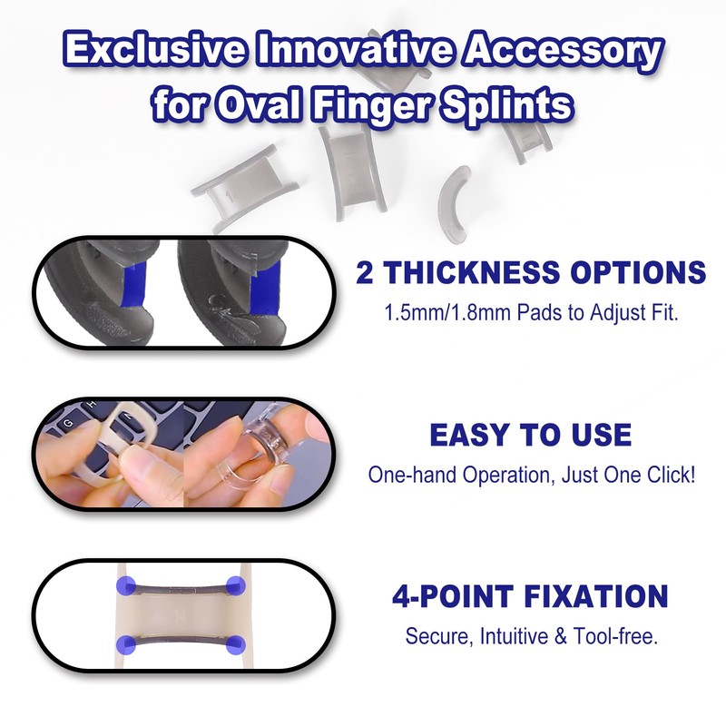 RonJea 4Pcs Click-Lock Adjustment for Oval Finger Splint, 2 x