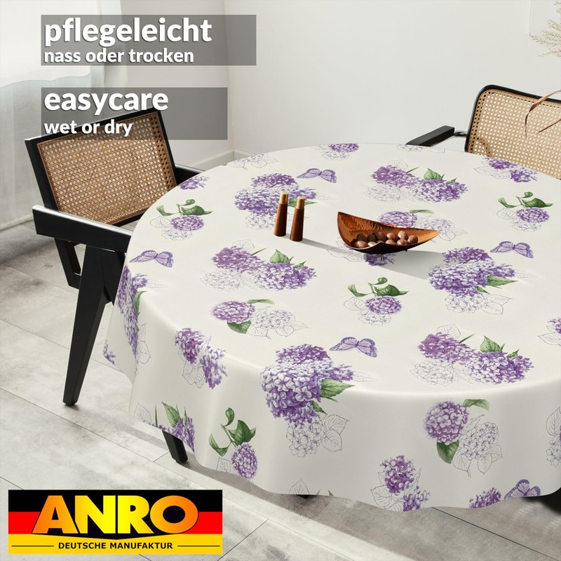 ANRO Oilcloth tablecloth, wax tablecloth, washable garden tablecloth, round, oval,