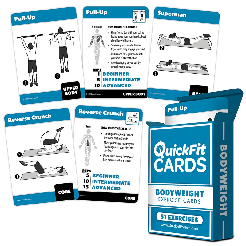 Quickfit 2 Pack - Dumbbell Workout Poster & Bodyweight Exercise
