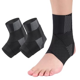 Ankle Braces for Women Men, 2 pcs Ankle Compression Sleeve Plantar Fasciitis Brace Plantar Fasciitis Relief, Arch Support Socks Ankle Sleeve Ankle Brace for Sprained Ankle (Black, Medium)