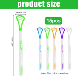 TOATELU 15 Stück Soft Zungenreiniger: Tongue Scraper, Zungenschaber, Zungenbürste, für Gegen Mundgeruch und Reinigung Der Zunge - Einzeln Verpackt - Zufällige Farbe