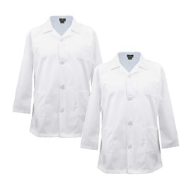 Natural Uniforms Children's Unisex Lab Coat Costume Soft Fabric Multi Pack (12/14, White 2PK Size 12/14)