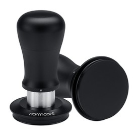 Normcore 53.3mm Espresso Tamper V5, Spring-loaded Coffee Tamper with Titanium Coating Flat Base, 6-Pressure Adjustment, Compatible with 54mm Breville Sage Portafilter, Black