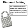 2-Pack Bling Square Padlock Mini Square Lock Decorative Padlock Luggage