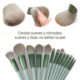 25 Pcs Set de Brochas de Maquillaje Profesional,Compuesto por 13 Brochas y 4 Borlas para Polvos,Adecuado Tanto para Viajar Como para el Uso Diario (Ve