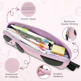 3D Dog Pencil Pouch -Cute Pencil Case - Durable TPU, Waterproof, Spacious School Supply Organizer for Kids, Teens, and Artists (Pink)