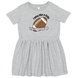 inktastic Football - Like a Girl Toddler Dress 2T Heather Grey 23e08