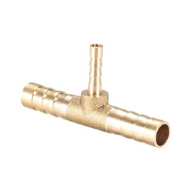 QUARKZMAN 8 x 4 x 8 mm T-shaped brass hose fittings reducer x 1 piece 3-way connector gold tone for hose connection