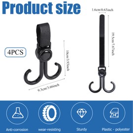 Xinghonyac 4 Pcs Car Headrest Hook, Universal Seat Hangers Storage Organizer, 2 in 1 Car Dual Hooks, Car Seat Headrest Hook for Purse Coat Handbag Grocery Bags