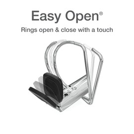 Oxford 3 Ring Binders, 2 inch ONE-Touch Easy Open D Rings, 3-Sided View Binder Covers, Binders for School, Xtralife Hinge, Non-Stick, PVC-Free, Natural Pastel, 530-Sheet Capacity, 4 Pack (79923)