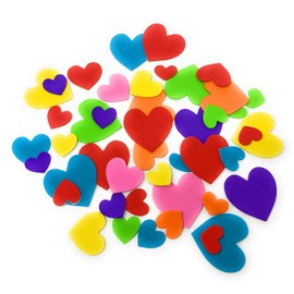 Bulk Jumbo 2000 Piece Colorful Foam Heart Sticker Assortment