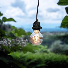 LEDSone Pendant Light, E27 Rainproof Lamp Holder IP65 Indoor/Outdoor Ceiling Hanging Pendant for Backyard, Porch Garage - 1m