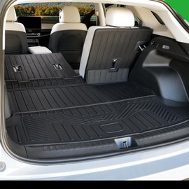 LUMWAY Floor Mats for Honda Prologue 2024 2025, Cargo Mat with Backrest Mat, All Weather Protection Back Seat Cover Protector for 2025 Honda Prologue Accessories