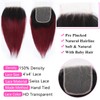 1b/99j Ombre Bundles with Closure(10 10 10+10) Brazilian Straight Bundles