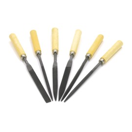 Blanko Needle File Set 6 Piece Key File Set in Different Shapes with Wooden Handles for Workshop and DIY