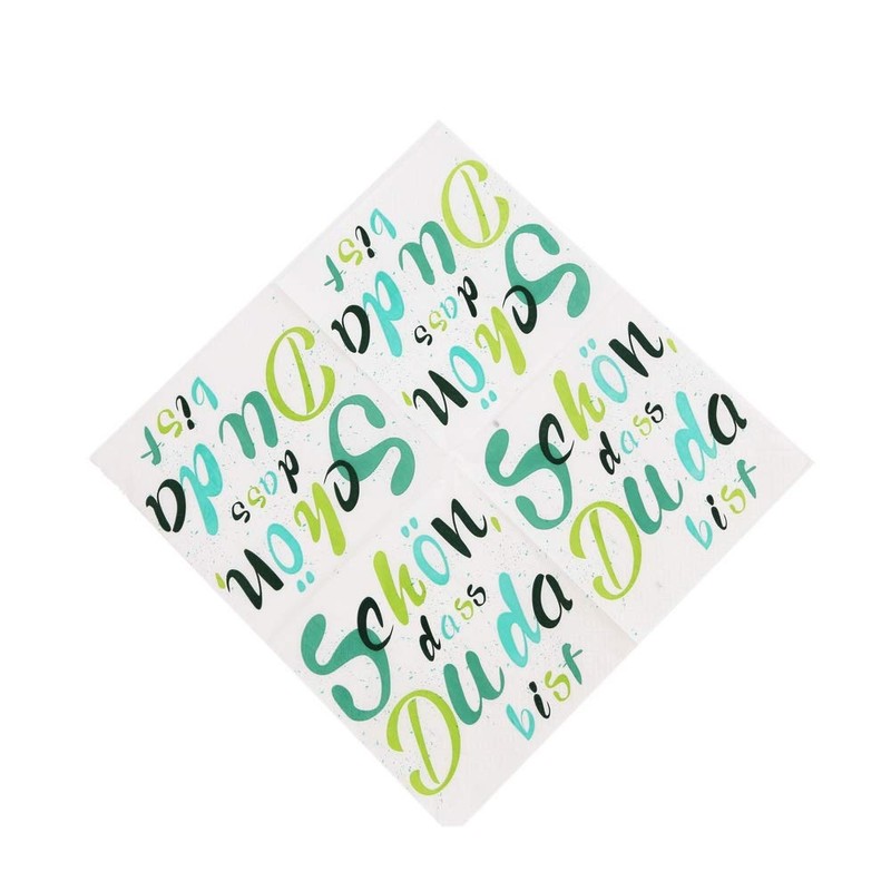 20 Napkins "Schön, dass du da bist" Blue/Green for Birthday,