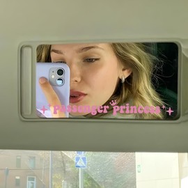 4 Pack Passenger Princess Car Stickers, Letter Stickers, Vinyl Sticker Car, Passenger Princess Sticker, Waterproof, Heart-Shaped Star Crown, Women's Car Decoration (Pink)