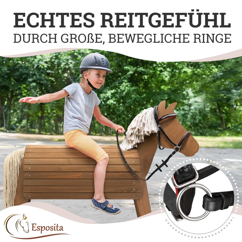 Esposita Bitless Bridle for Wooden Horses Red Large