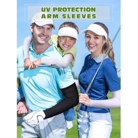 Hicarer 10 Pairs Sun Protection Arm Sleeves Cooling Sports Compression Athletic Sleeves for Basketball Running Cycling Golfing (Chic Color)