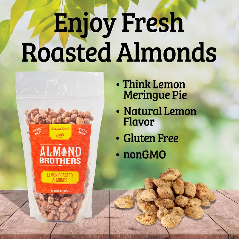 Almond Brothers Roasted Almonds - 2 lb Bag - Hand