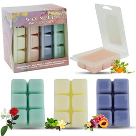 HOVUK 8 x Flower Wax Melts 240ml Strong Wax Melts Scented Wax Cubes Gift Set Fragrance of Rose, Plum, Jasmine, Vanilla