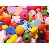 85 Pieces Wooden Beads Set, Mixed Motifs and Colours, Bead