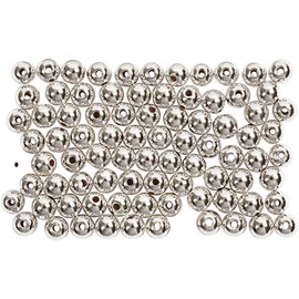 Wax Beads, D: 4 mm, silver, 150pcs