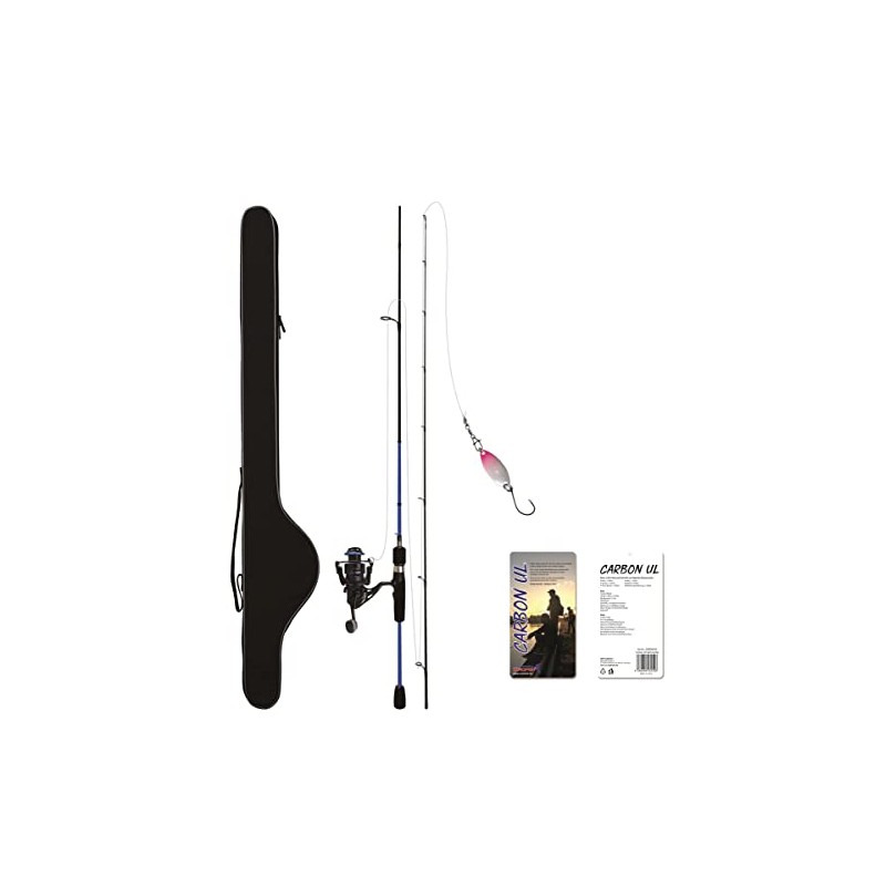 Corofish Carbon UL Combo 1.98m 1-8g Fishing Set Spinning Rod