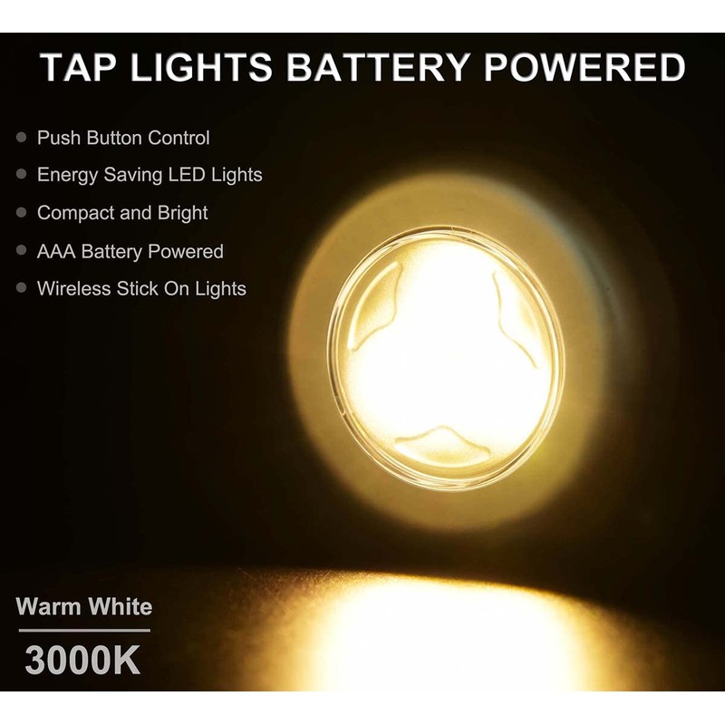 UMECORE Tap Lights - 6 Pack Cordless LED Puck Lights,