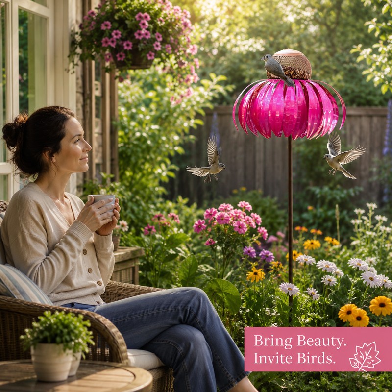 Vertical Bird Feeder for Backyard Bird Watching – Iron Hanging