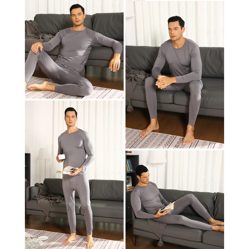 ViCherub Thermal Underwear for Men Fleece Lined Long Johns Thermals