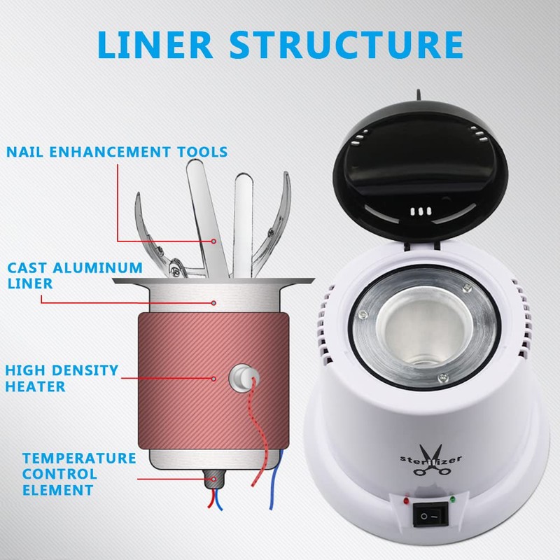 Limpiador de cajas de uñas, olla limpiadora de alta temperatura