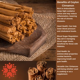 Ceylon Cinnamon Sticks – 1LB | True Cinnamon Quills (Canela en Rama) – Pure & Sweet | Non-GMO, Premium Grade, Fresh from Sri Lanka by Mecca Foods
