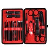 18PCS Nail Clippers Set Black Stainless Steel Portable High Strength