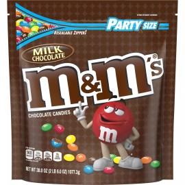 M&M'S MILK CHOCOLATE CANDY PARTY SIZE - 38oz - PACK OF 2