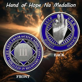 ACGZQY Na Medallion - 3 Year Hand of Hope Na Sobriety Chip Reborn NA Medallions Sober Coin Narcotics Anonymous Recovery Addiction Token NA Gifts