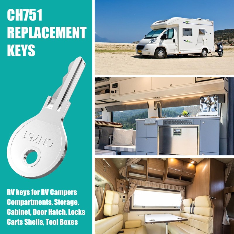 5 Pcs CH751 Key, Siapupy Universal CH751 replacement keys, RV