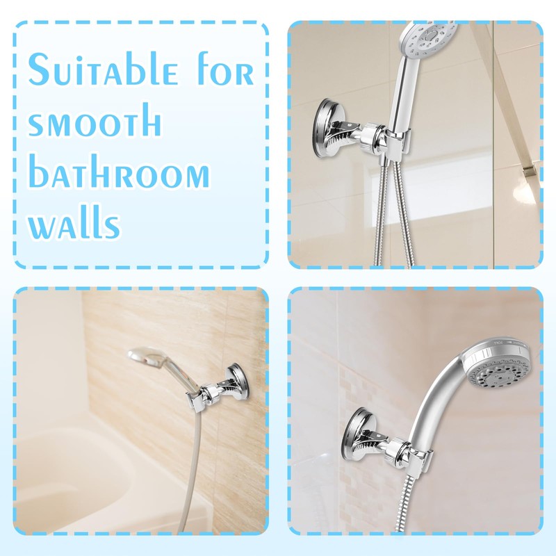 3PCS Adjustable Shower Head Holder Wall Mount, UOIXPUHUO No Drill