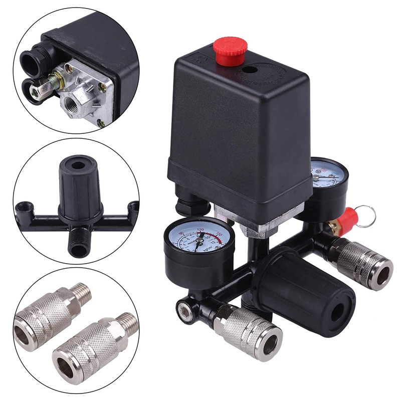 Pressure Regulator 230 V with Pressure Switch with 2 Measuring