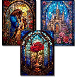 VeGuude Diamond Art Kits for Adults - 3 Pack Cartoon Diamond Painting for Beginners, Diamond Dots Round 5D Full Drill Paint with Diamonds Pictures Gem Art Painting Kits DIY Crafts Kits 12x16inch